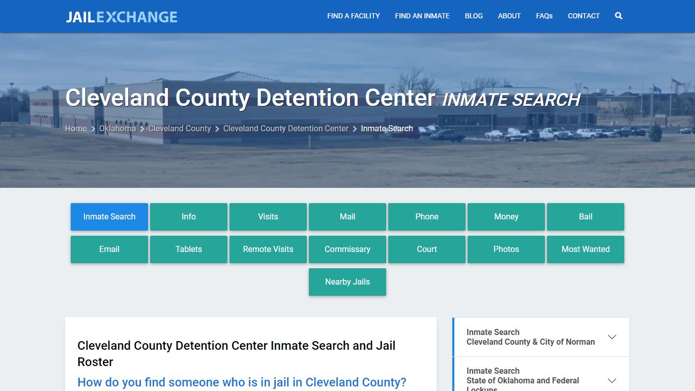 Cleveland County Detention Center Inmate Search - Jail Exchange