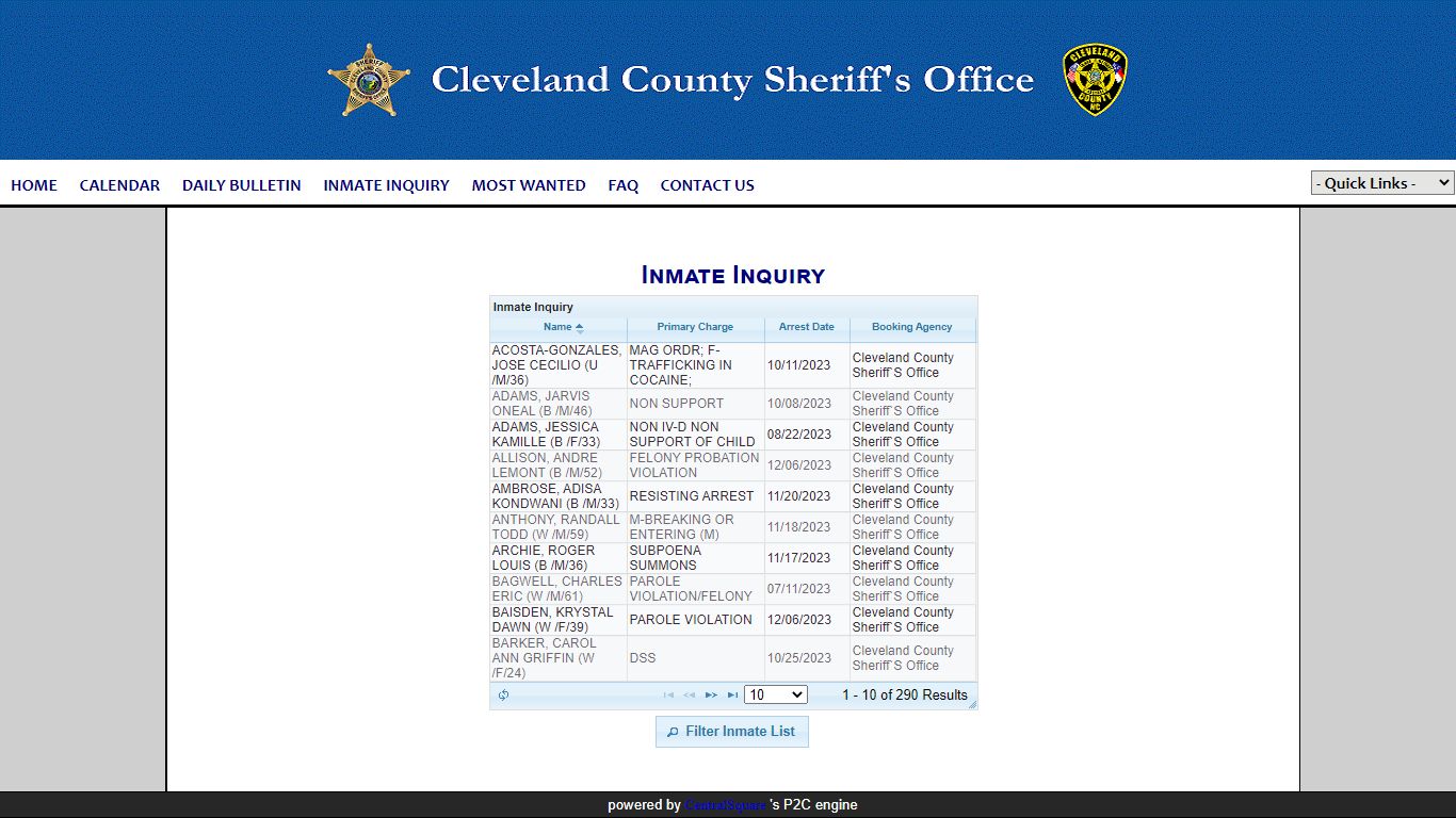 Cleveland County Sheriff Office P2C